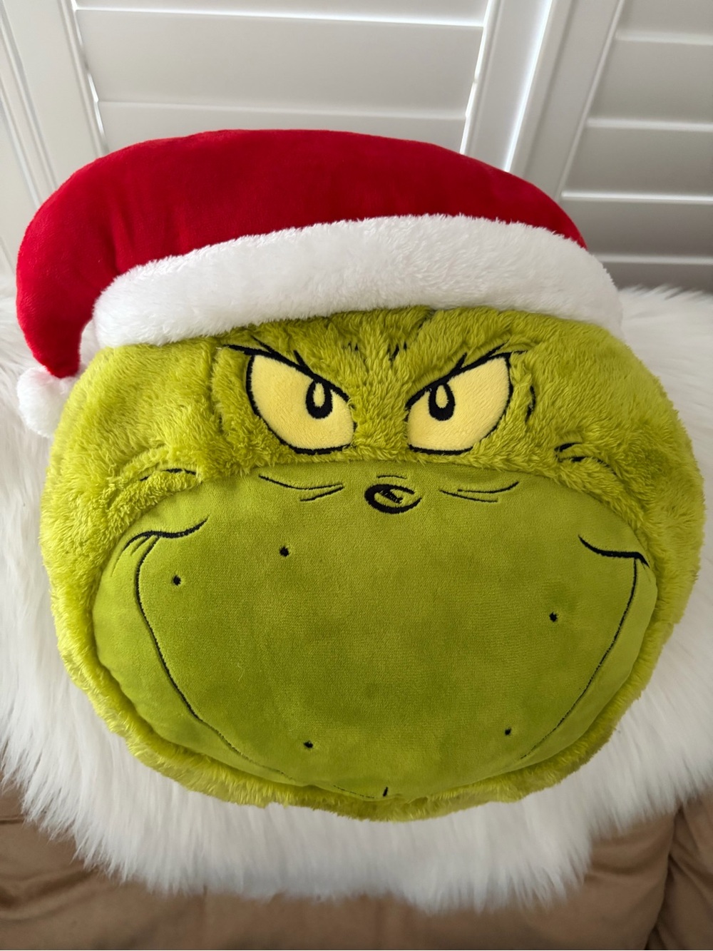 The Grinch Plush Holiday Pillow - Green